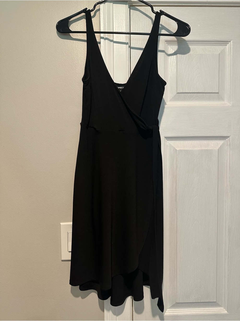 Express Black Sleeveless Mini Wrap Dress
